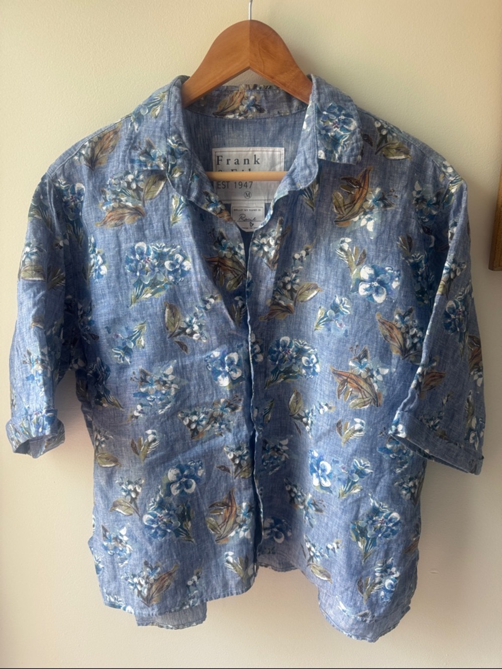 Frank & Eileen Rosie Blouse with Blue Floral Print
